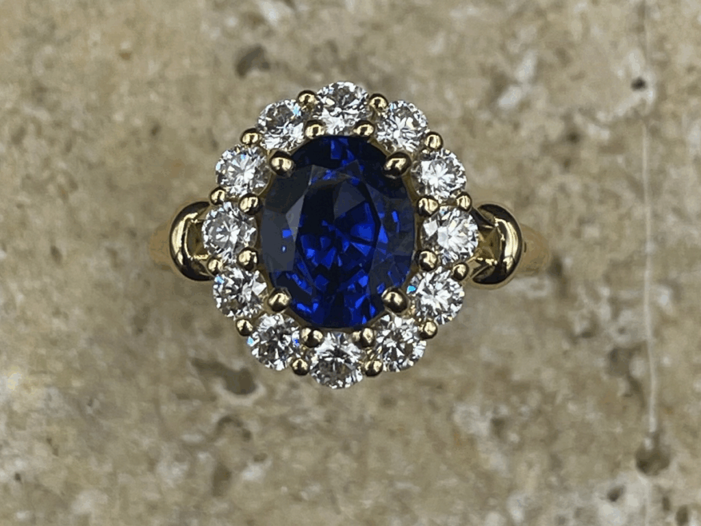Bague Marguerite Saphir bleu Ceylan