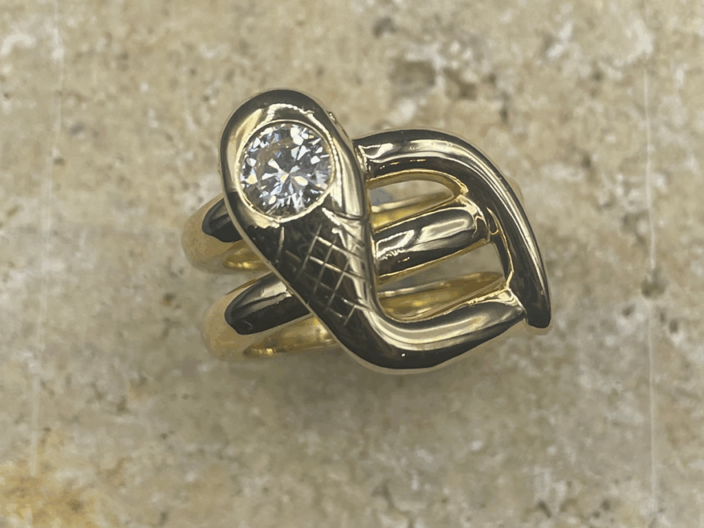 BAGUE SERPENT OR JAUNE DIAMANT