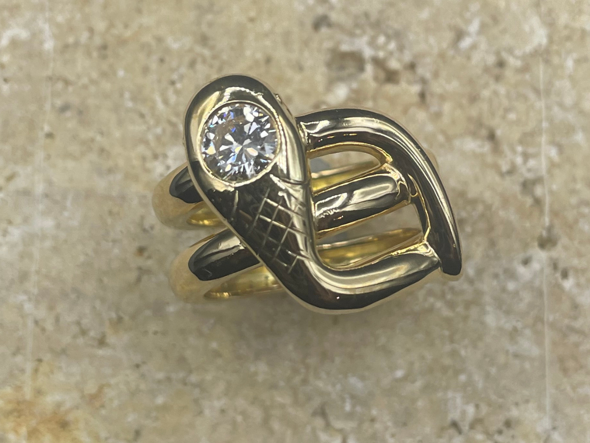 BAGUE SERPENT OR JAUNE DIAMANT