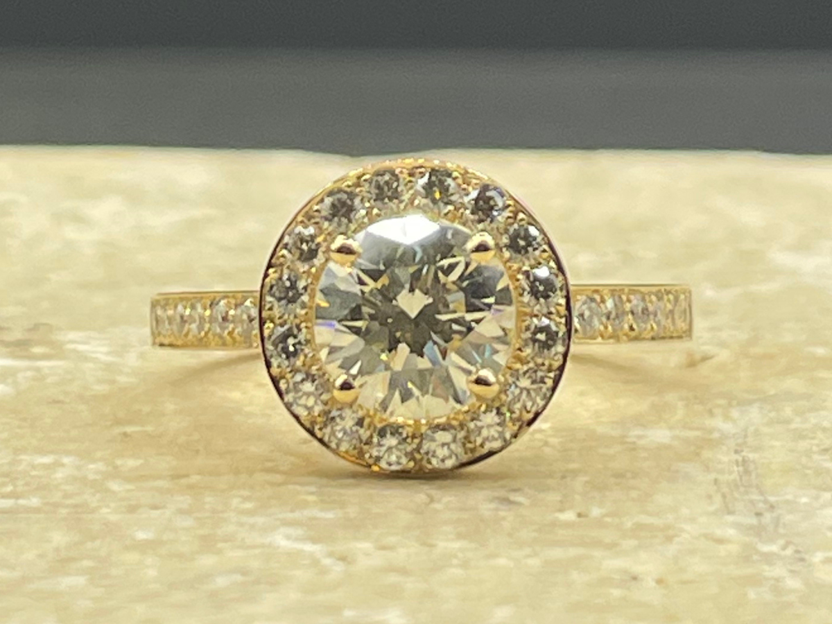 BAGUE RONDE DIAMANTS OR JAUNE