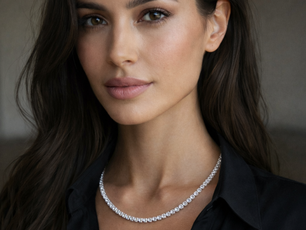 collier diamants or blanc 18 carats