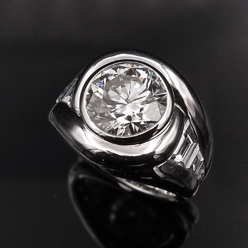 Bague solitaire diamant 3 carats or blanc