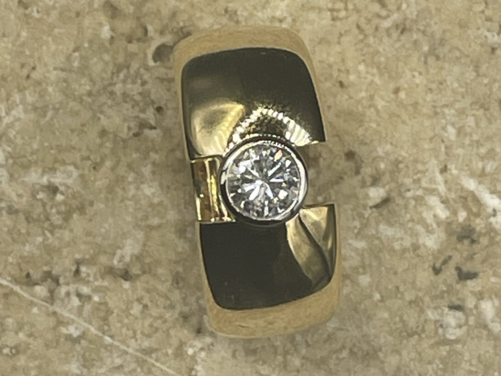 bague diamant or jaune et or blanc