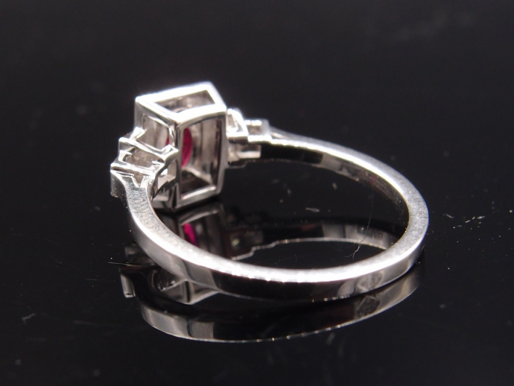 BAGUE ART DÉCO OR BLANC 