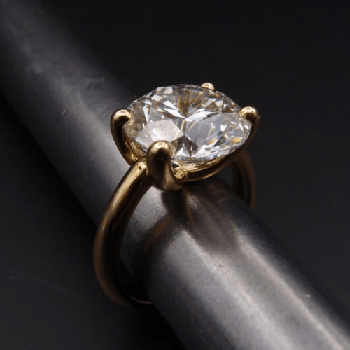 Bague bonbon or jaune diamant