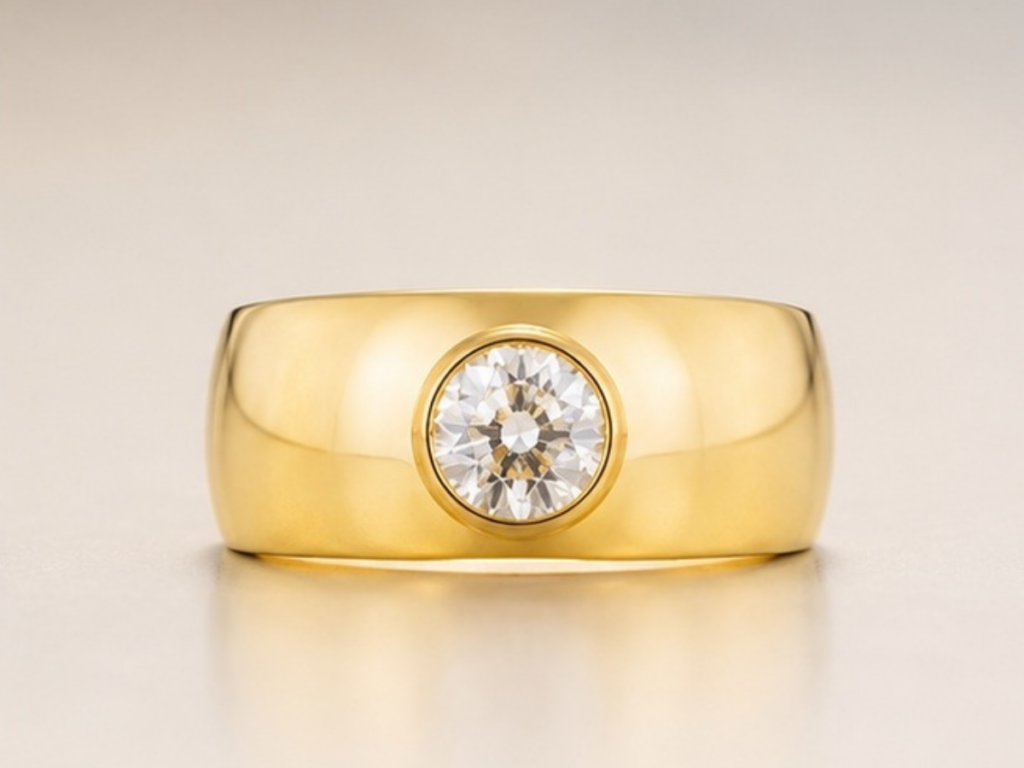 Bague jonc diamant