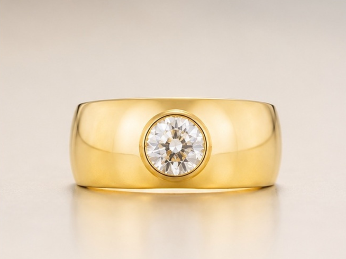 Bague jonc diamant