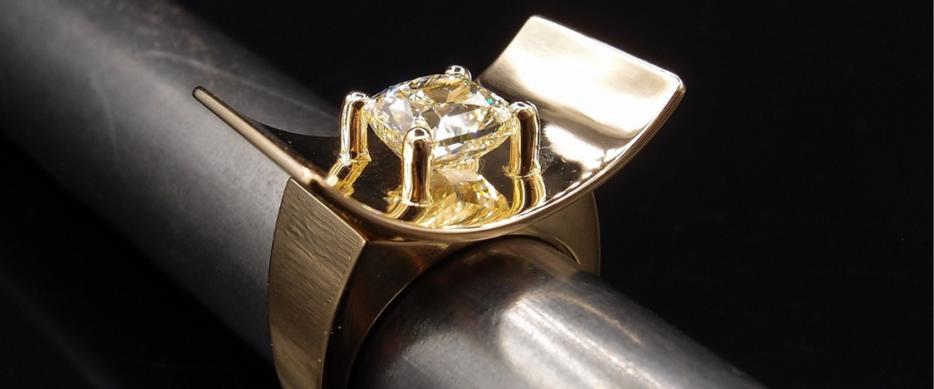 Bague Miroir or jaune Création Van Hoye