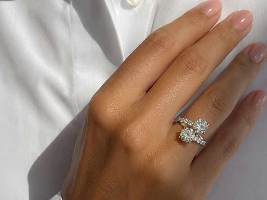 Bague Toi & Moi diamants blanc Van Hoye