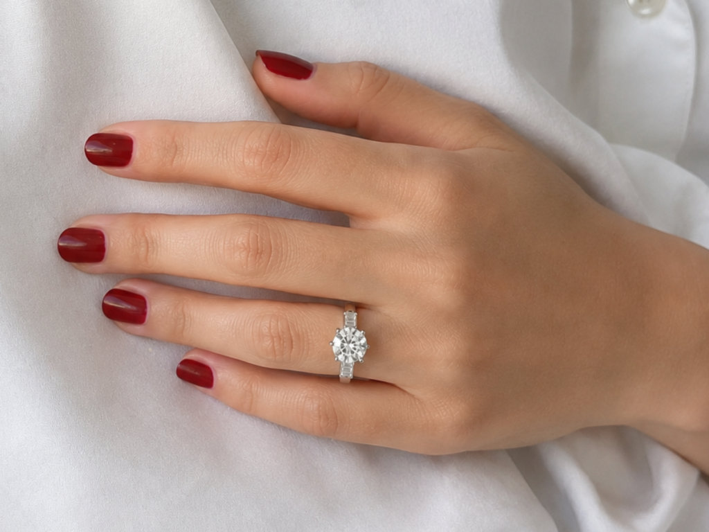 bague diamant or blanc