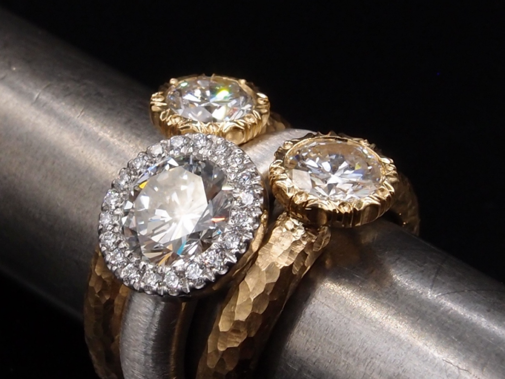 bagues diamant or jaune et or blanc