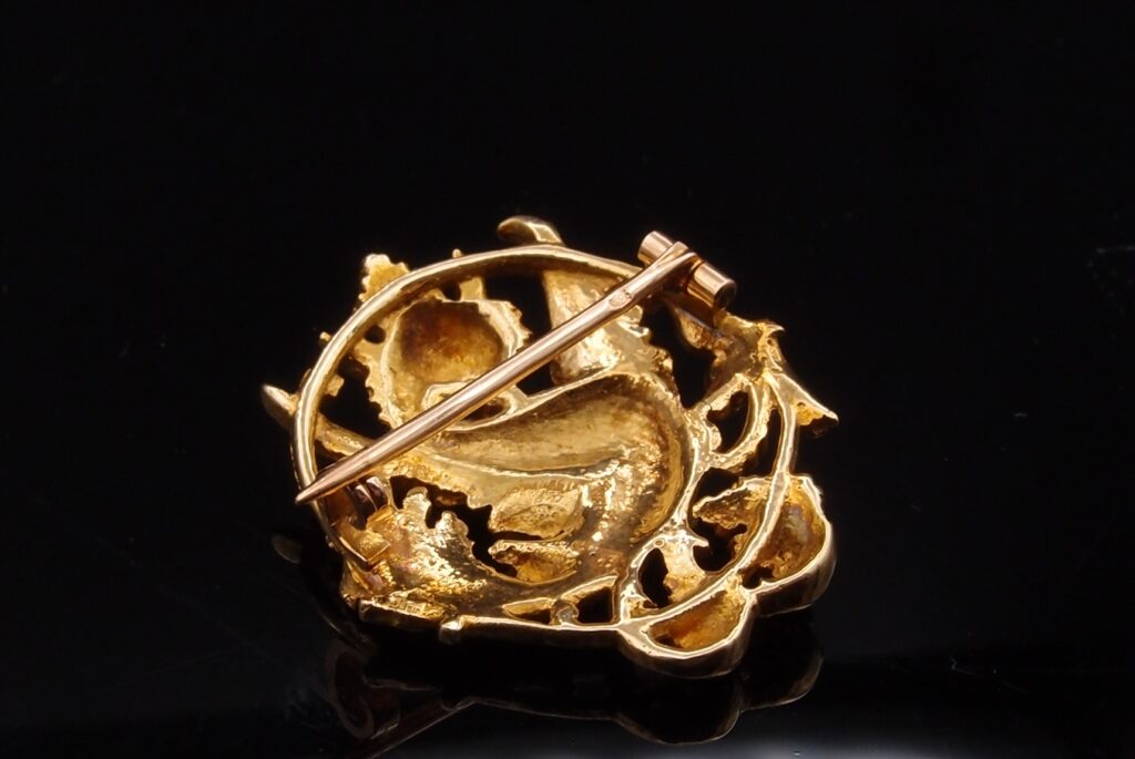 Broche Chimere or 18 carats er diamant vers 1890