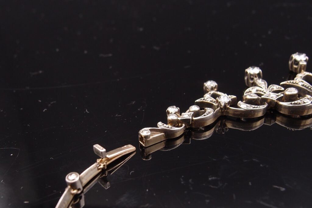 Collier 19 ème or argent et diamants