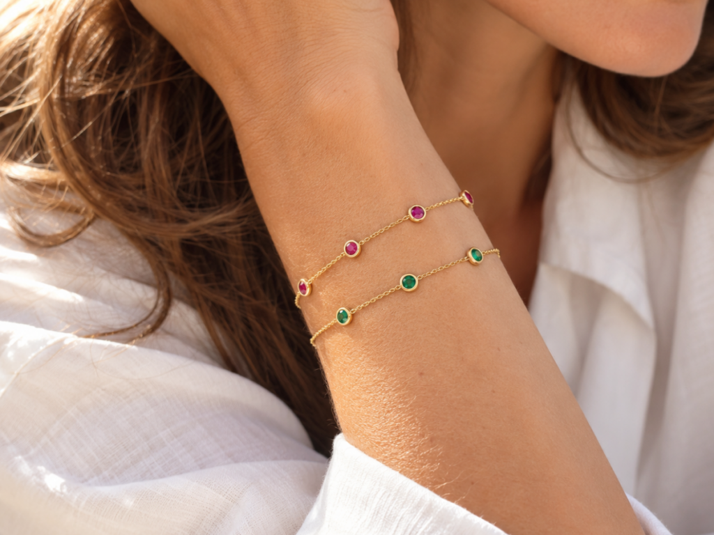 bracelet saphir vert
